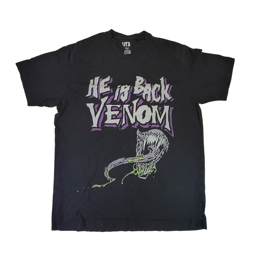 Uniqlo Marvel Venom He is Back Graphic T Shirt Black Size L